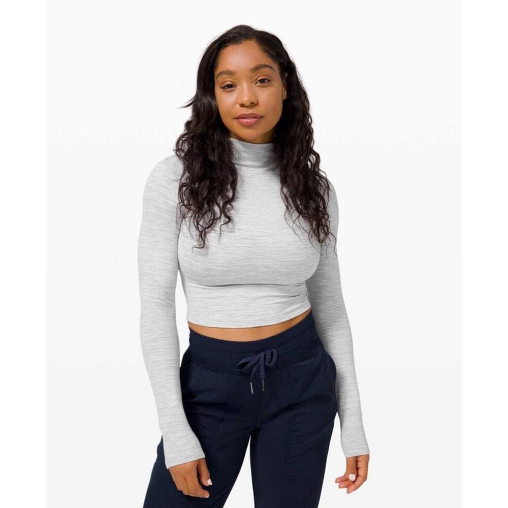 Lululemon All Aligned Mock Neck Long Sleeve LS Wee Are From Space Nimbus 8 NWT